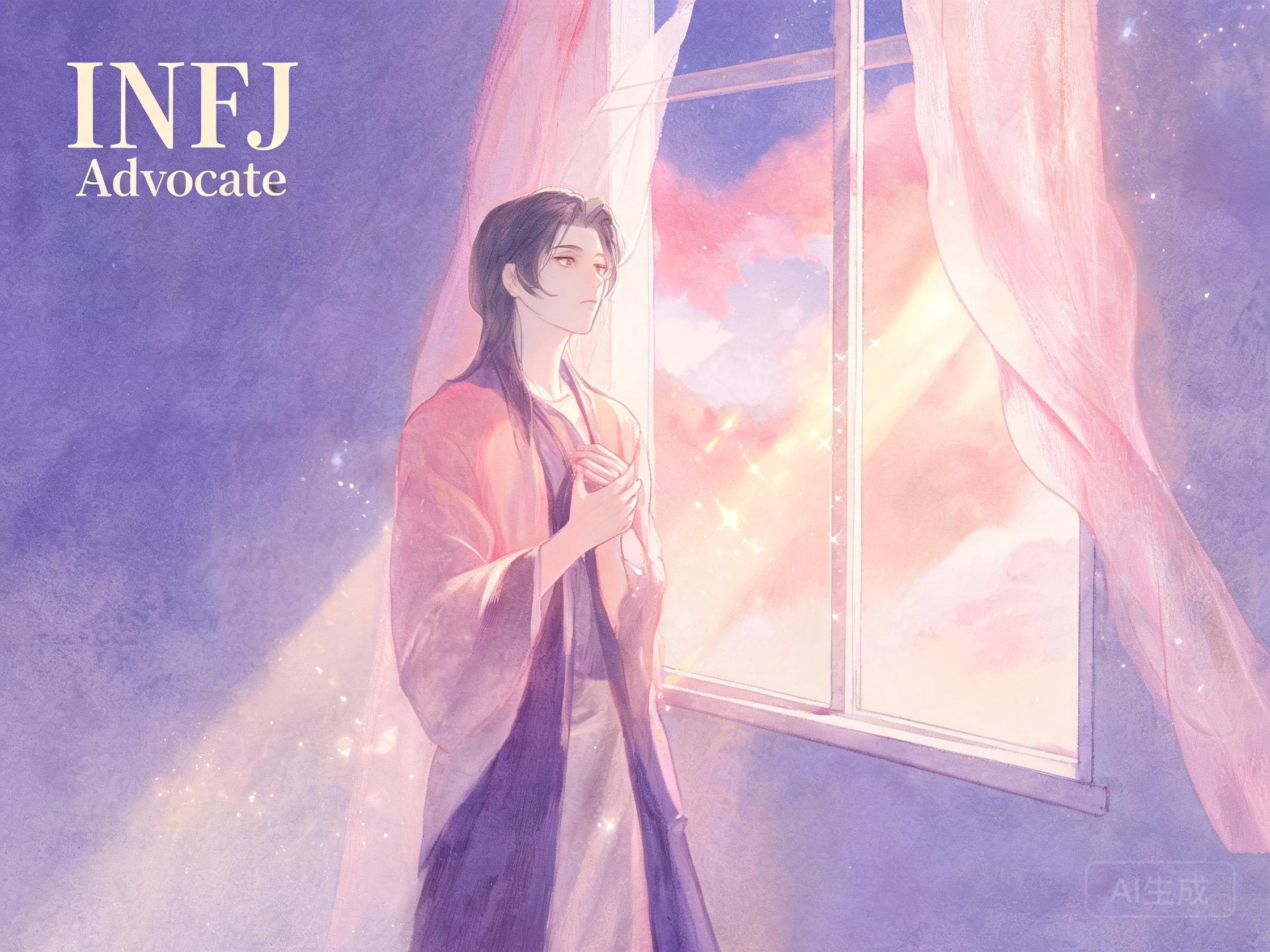 INFJ人格類型性格特質解析圖：提倡者Ni-Fe-Ti-Se功能軸